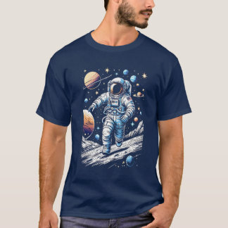 An astronaut running on the moon T-Shirt