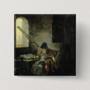 An Astronomer 15 Cm Square Badge