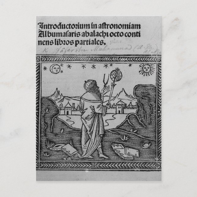 An Astronomer stargazing Postcard (Front)