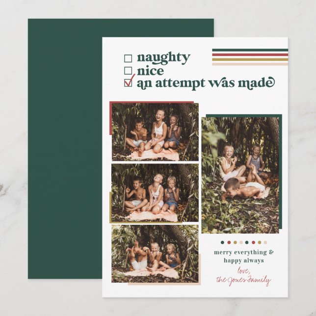 An Attempt Was Made | Modern Christmas Photo Card (Front/Back)