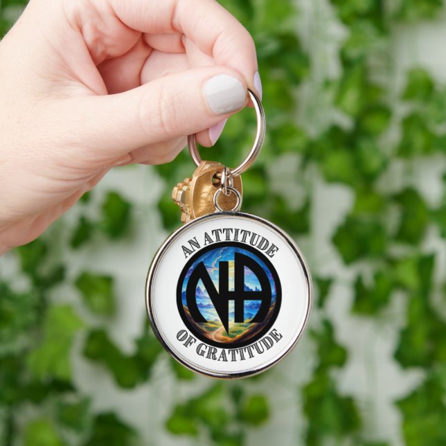 An Attitude of Gratitude - NA Narcotics Anonymous Key Ring (Hand)