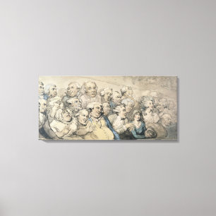 An Audience at Drury Lane Theatre (pen & ink and w Canvas Print