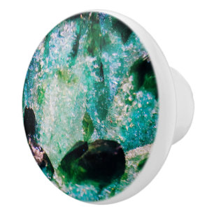 An Aura of Emeralds Ceramic Knob
