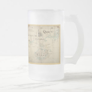 An Authentic 1690 Pirate Map Frosted Glass Beer Mug
