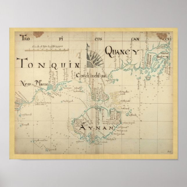 An Authentic 1690 Pirate Map Poster (Front)