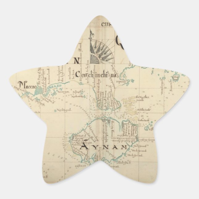 An Authentic 1690 Pirate Map Star Sticker (Front)