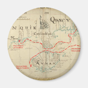 An Authentic 1690 Pirate Map (with embellishments) Magnet