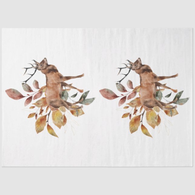 An Autumn Animal and Floral Series Design 30 Tissue Paper (Front)