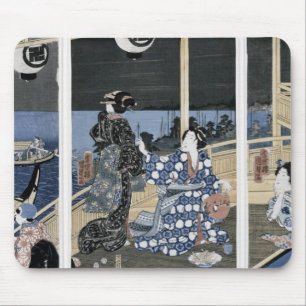 An Autumn Moon over Fukagawa Mouse Mat