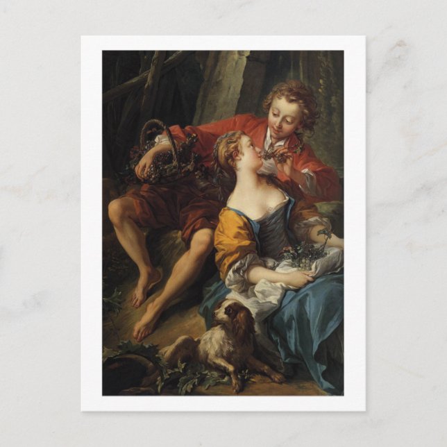 An Autumn Pastoral in detail - François Boucher Postcard (Front)