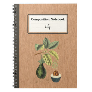 An Avocado on a Branch Personalised Composition Notebook