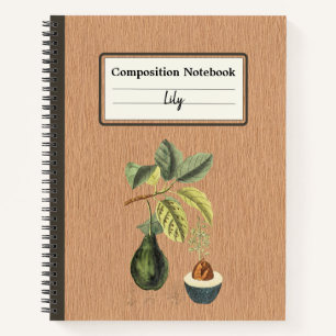An Avocado on a Branch Personalised Composition Notebook