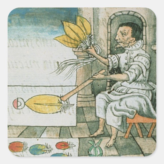 An Aztec feather artisan Square Sticker (Front)