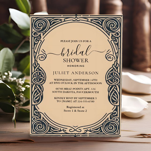 An Celtic Nordic Fun Mediaeval Scroll Bridal Showe Invitation (Creator Uploaded)