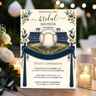 An Champion Team Ball Field Baseball Bridal Shower Invitation