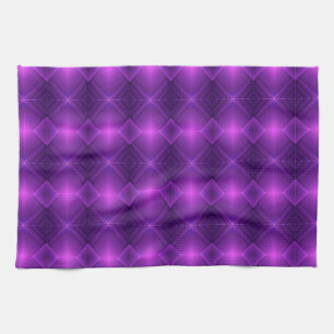 An display a purple patterned tapestry tea towel