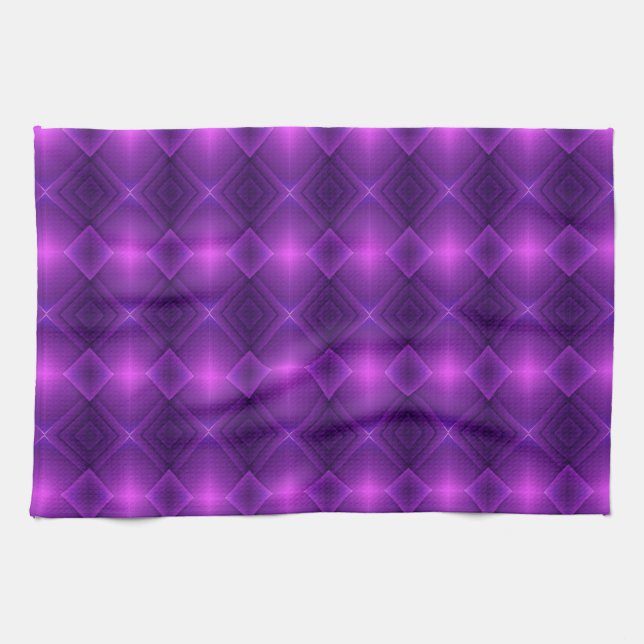 An  display a purple patterned tapestry  tea towel (Horizontal)