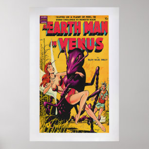 An Earth Man on Venus by Gene Fawcette Vintage Poster