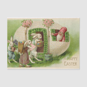 An Easter Gnome Welcoming Rabbits Bearing Gifts Tissue Paper