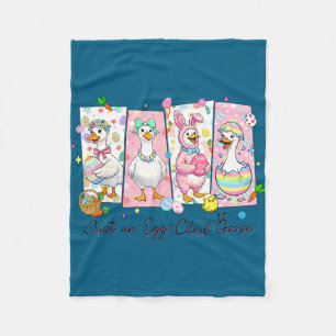An egg cited goose funny for kids girl women fleece blanket