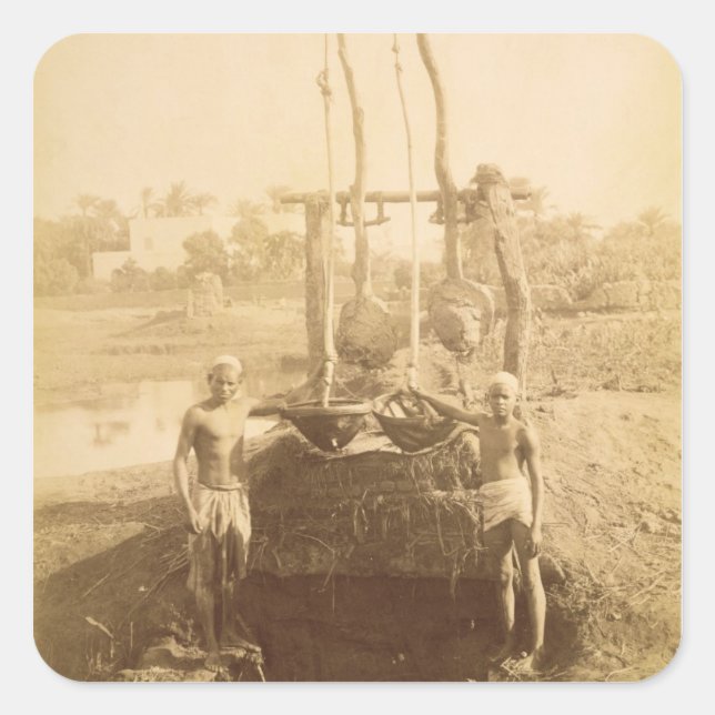 An Egyptian Irrigation Machine on the Banks of the Square Sticker (Front)