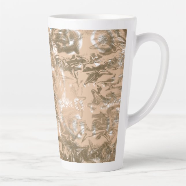 An elaborate paisley pattern in blue and brown, hi latte mug (Right)