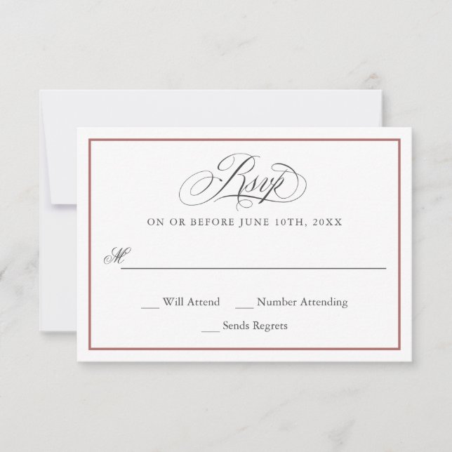 An Elegant Affair Wedding RSVP (Front)