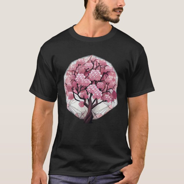 An Elegant and Beautiful Cherry Blossom Sphere Tre T-Shirt (Front)