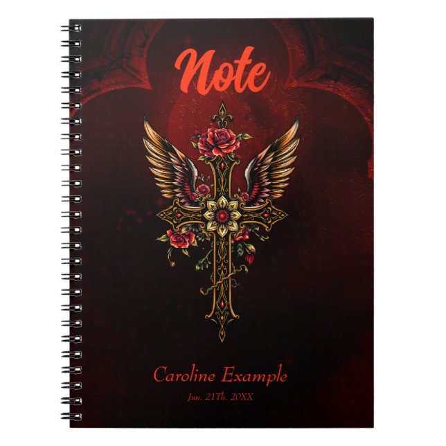 An elegant cross  notebook (Front)