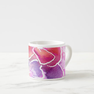 An Elegant Floral Pink and Mauve Espresso Mug