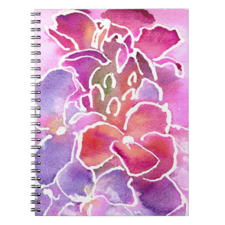 An Elegant Floral Pink and Mauve Spiral Notebook