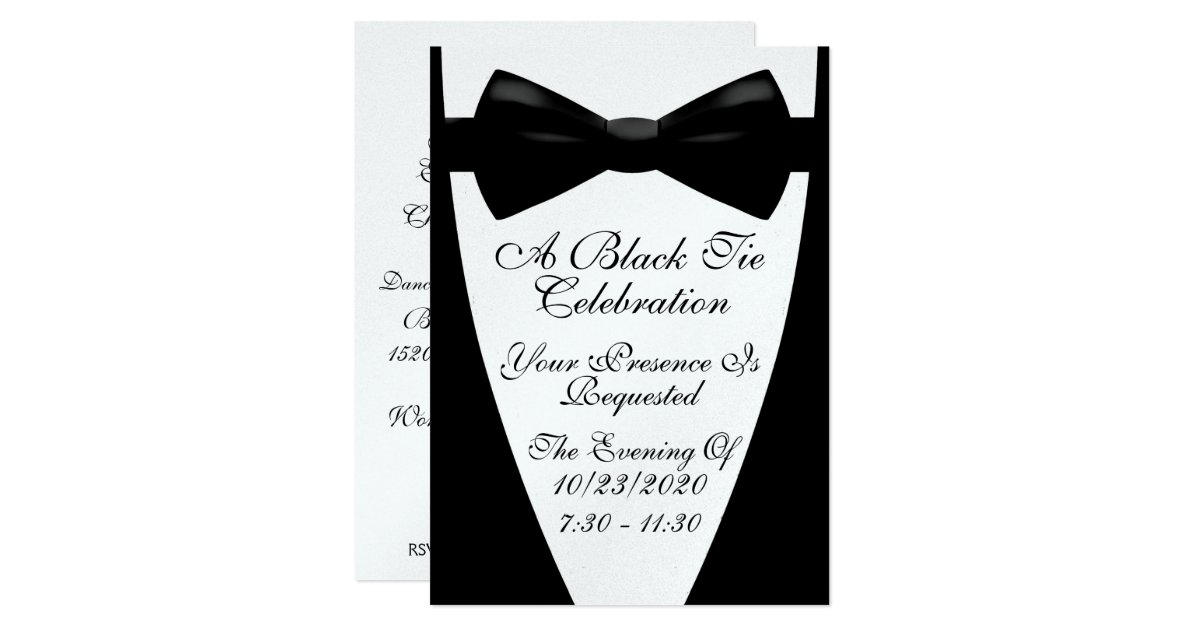 An Elegant Formal Black Tie Event Invitation | Zazzle.co.uk