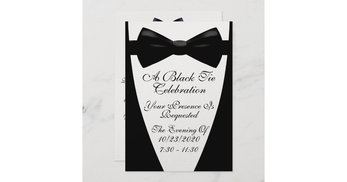 how to say black tie on invitation