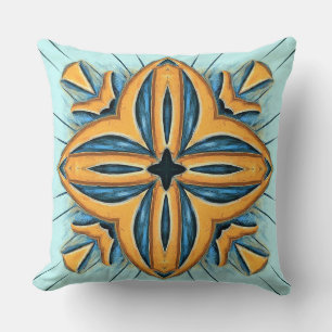 An elegant geometric fabric print pattern design cushion
