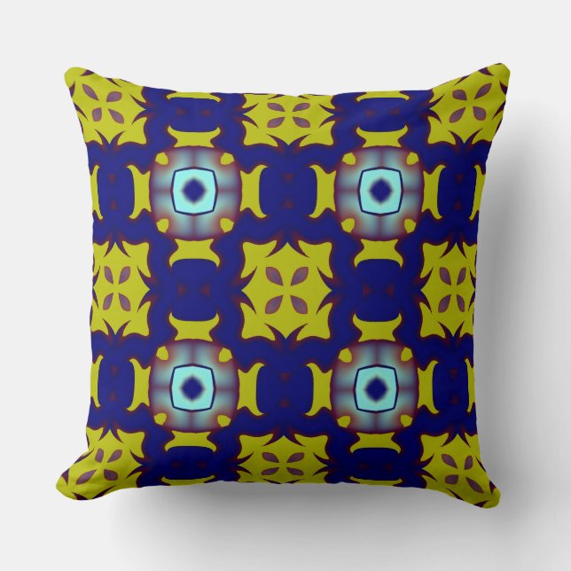 An elegant geometric fabric print pattern design t cushion (Front)