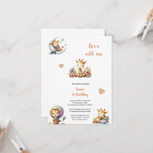 AN ELEGANT GIRAFFE BIRTHDAY INVITATION