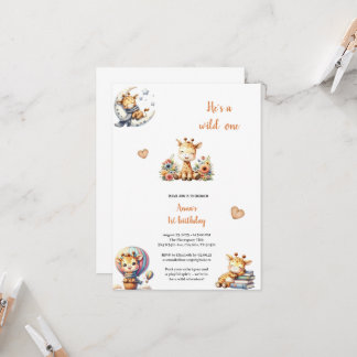 AN ELEGANT GIRAFFE BIRTHDAY INVITATION