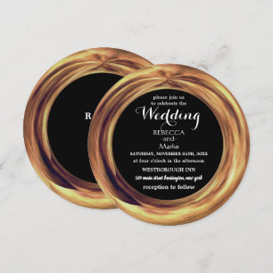 An elegant gold ring invitation