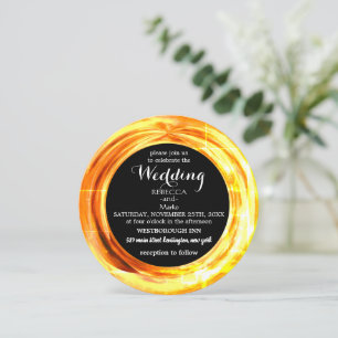 An elegant gold ring invitation