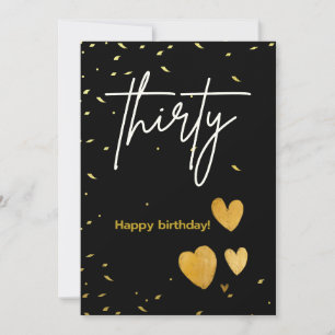 An elegant happy birthday card filling thirty year