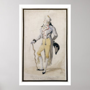 An Elegant Male Figure, 1793 (pencil and w/c on pa Poster