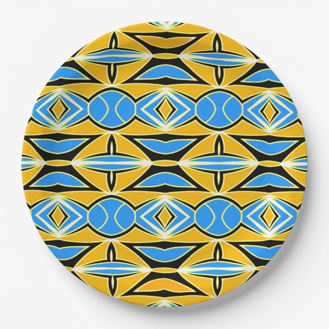 An elegant multiple colour classic design  paper p plate (Front)