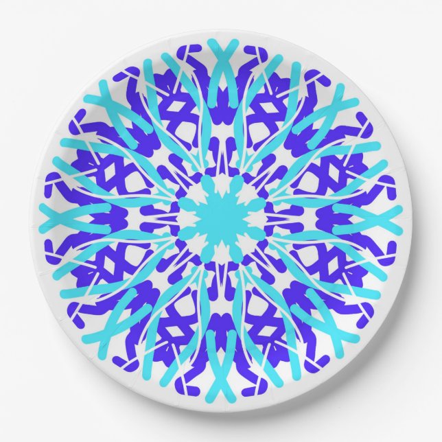 An elegant multiple colour classic design   paper plate (Front)