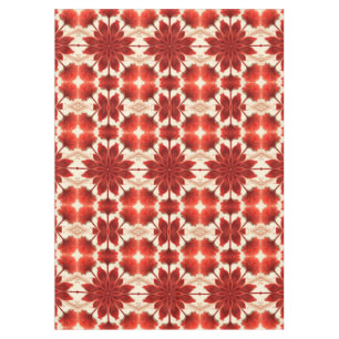 An elegant Red colour fabric floral pattern   Tablecloth