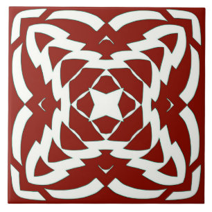 An elegant red & white classic design  tile