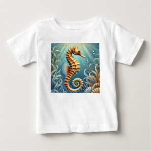 An elegant seahorse swimming underwater baby T-Shirt