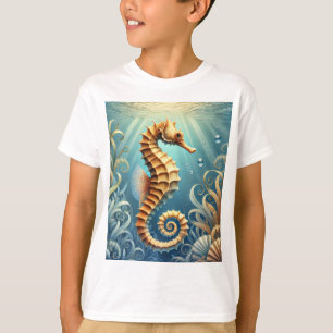 An elegant seahorse swimming underwater T-Shirt