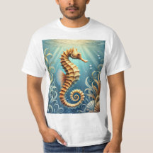 An elegant seahorse swimming underwater
