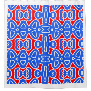 An elegant seamless blue red classic design sho shower curtain