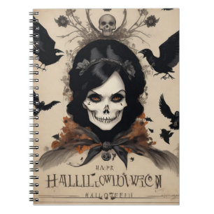 An Elegant Touch to Your Halloween Notes Crow skul Notebook
